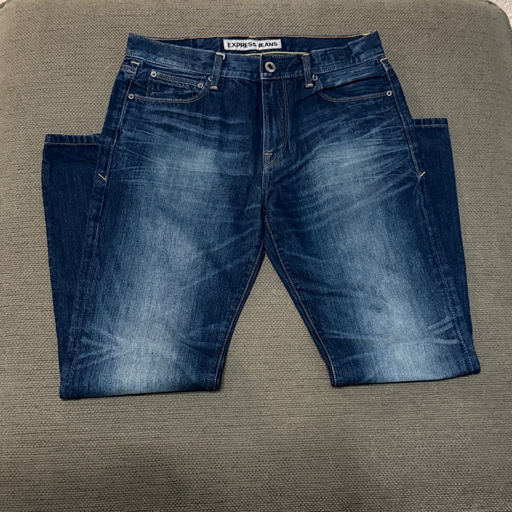 Express Men's Dark Blue Slim Jeans